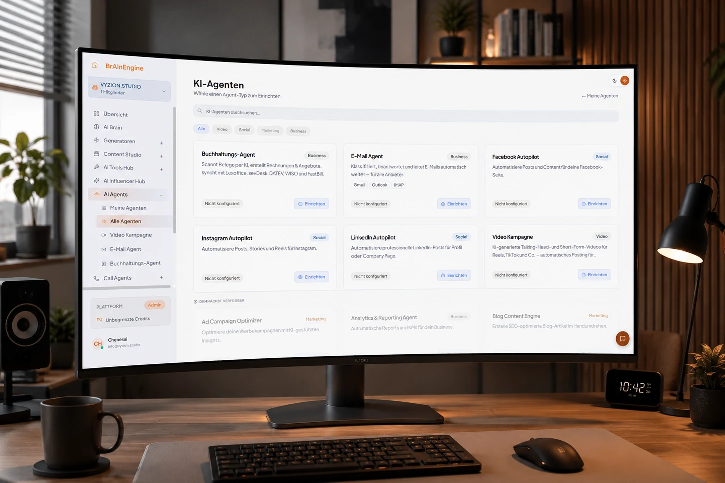 BrAInEngine – KI-Agenten-Übersicht