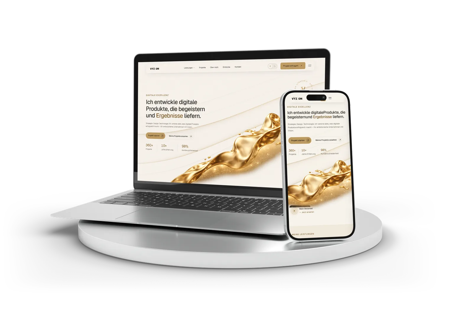 VYZION Website auf Laptop und Smartphone