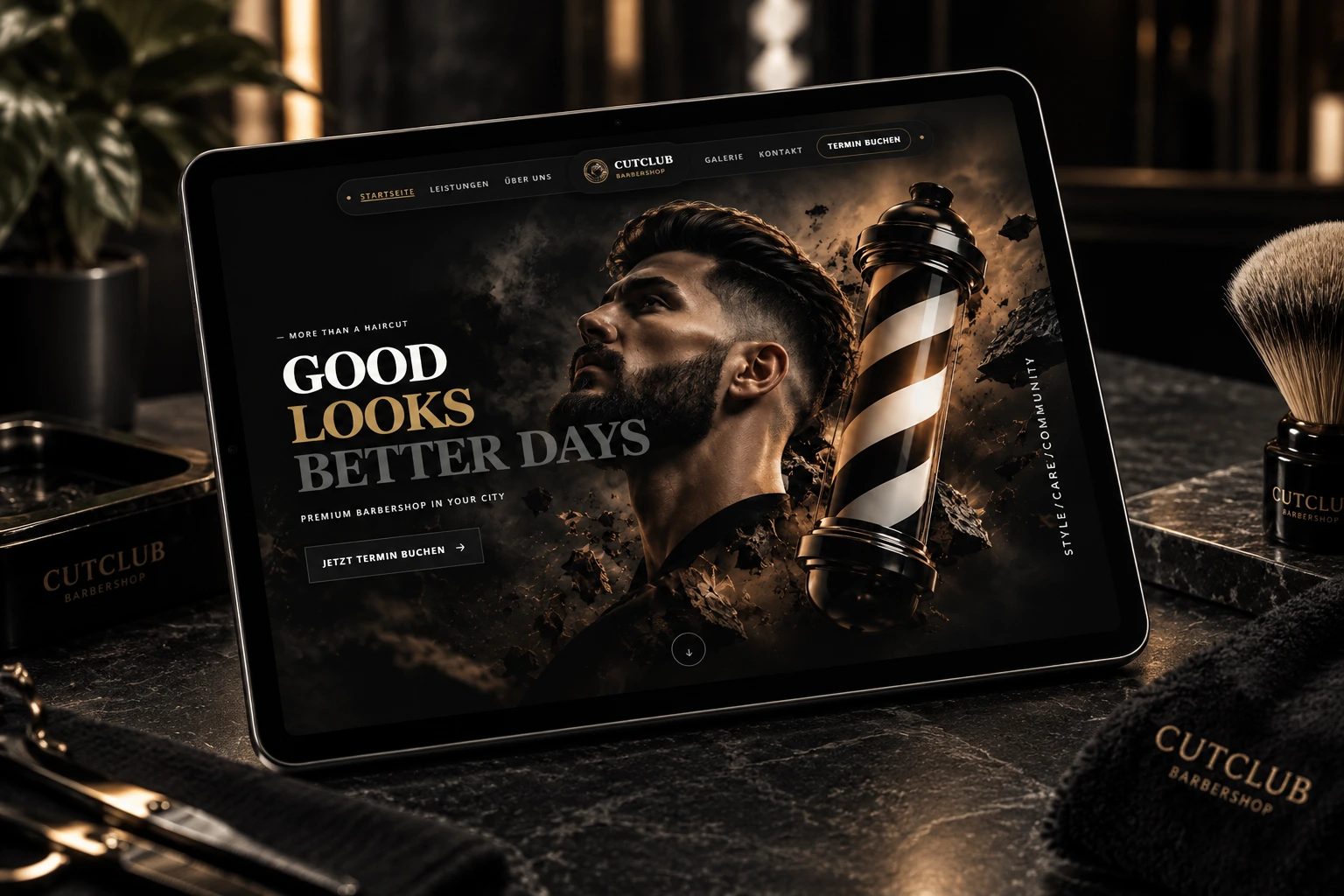 Demo CUTCLUB Barbershop – Webdesign · Beauty