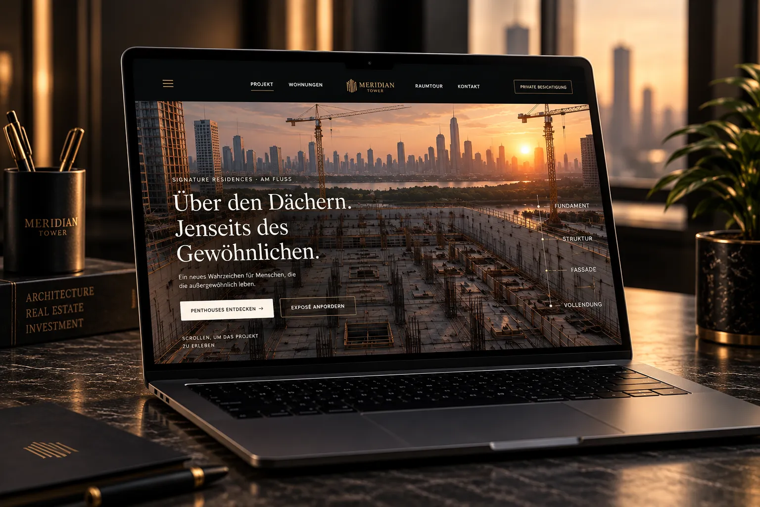 Demo MERIDIAN Tower – Webdesign · Immobilien