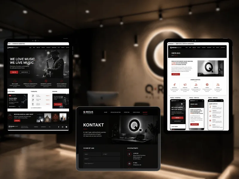 Q-Rious Music – Webdesign
